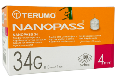 (exp 10-2028) เข็ม Terumo NanoPass 34G x 4mm (ขายแยก 1 อัน)