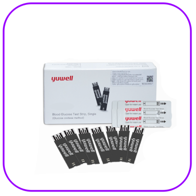 (ซื้อแผ่นแถมเครื่อง) แผ่นตรวจน้ำตาล Yuwell Y350 (25แผ่น) ใช้กับเครื่องรุ่น 660 (exp 02-2027)
