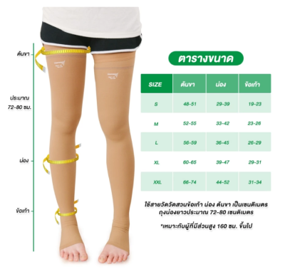 ถุงน่องเส้นเลือดขอด Dynamic รุ่น AG ต้นขา Thigh Class 1-2