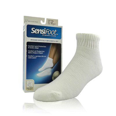 ถุงเท้าคนไข้เบาหวาน Sensifoot Mini-Crew ระดับข้อเท้า (สีขาว)