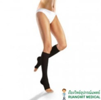 ถุงน่องเส้นเลือดขอด Venosan (medical grade compression stockings) ระดับเข่า เปิดปลายเท้า (แรงบีบ 23-32 mmHg) - สีดำ