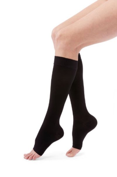 ถุงน่องเส้นเลือดขอด Duomed น่อง-เปิดปลายเท้า-สีดำ Class2 (23-32 mmHg) (V24050)