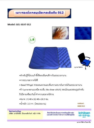 เบาะเจลรองนั่ง Ichiban 44GS-012