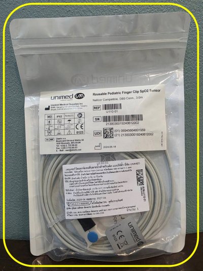 Reusable SpO2 Sensor Pediatric (3M) Unimed (U110-01) เซ็นเซอร์วัดออกซิเจนปลายนิ้ว แบบใช้ซ้ำ