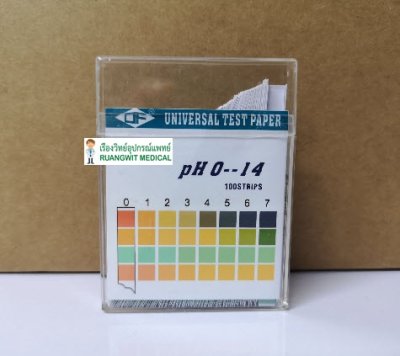 กระดาษวัดค่า pH (1-14) แบบละเอียด 100 แถบ