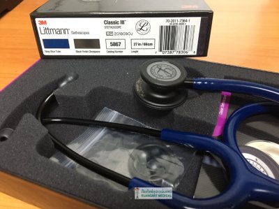 หูฟัง 3M Classic III Navy Blue หัวสีดำพิเศษ [5867]