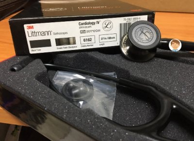 หูฟัง 3M Cardiology IV Stethoscope Black หัวสีควันบุหรี่ (6162)