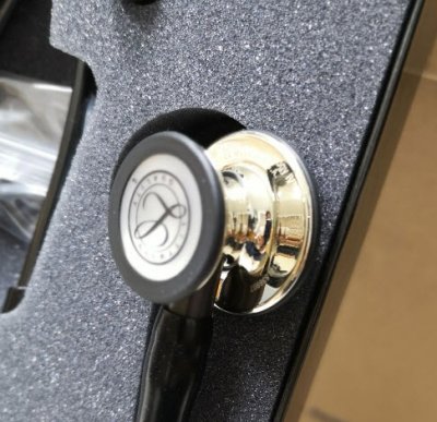 หูฟัง 3M Cardiology IV Stethoscope Black หัวสีแชมเปญ ก้านดำ (6179)