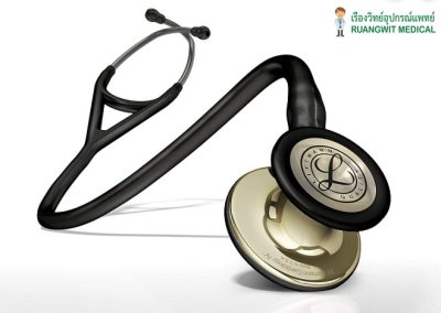 หูฟัง 3M Cardiology IV Stethoscope Black หัวสีแชมเปญ ก้านดำ (6179)