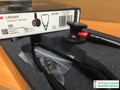 หูฟัง 3M Cardiology IV Black หัวสีดำ ก้านแดง (6200)