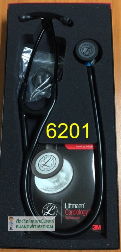 หูฟัง 3M Cardiology IV Black หัวดำก้านน้ำเงิน (6201)