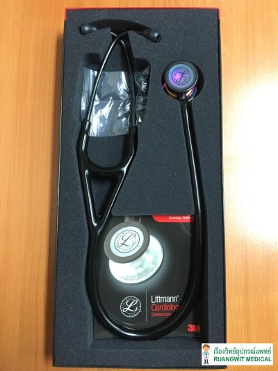 หูฟัง 3M Cardiology IV Black หัวเรนโบว์ ก้านควันบุหรี่ (6240)