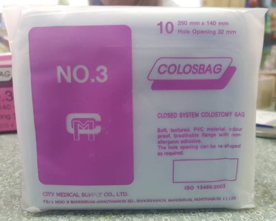 ถุงอุจจาระหน้าท้อง ColosBag ไซต์ M (เบอร์ 3 - รูเปิด 32มม.) (10ชิ้นต่อแพ็ก)