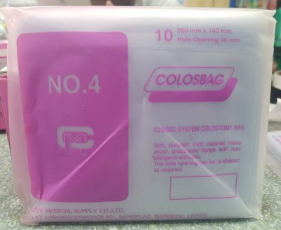 ถุงอุจจาระหน้าท้อง ColosBag ไซต์ L (เบอร์ 4 - รูเปิด 40มม.) (10ชิ้นต่อแพ็ก)