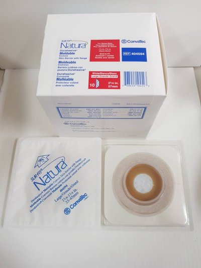 แป้น ConvaTec Surfit Natura Durahesive Moldable Convex ก้นถ้วย 57 มม. (รหัส 404594) (1 แผ่น)
