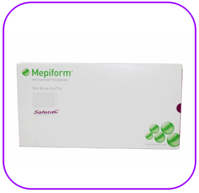 Mepiform Silicone Gel Sheet 10x18 cm แผ่นซิลิโคนลดรอยแผลเป็นขนาดใหญ่ (1 แผ่น)