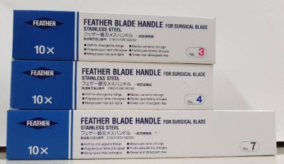 ด้ามมีดผ่าตัดสแตนเลส Feather Blade Handle (Japan)