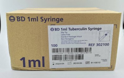 BD syringe 1 mL หัวธรรมดา (RF302100) ยกกล่อง 100 ชิ้น