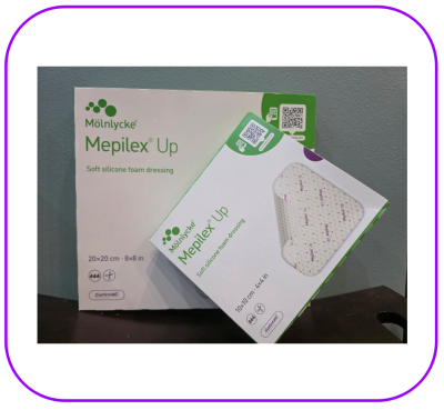 Mepilex UP รุ่นใหม่ แผ่นปิดแผลชนิดมีซิลิโคน (soft silicone foam dressing) (1 แผ่น)