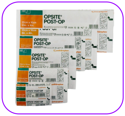 Opsite Post-OP 15.5x8.5 cm  แผ่นเทปใสปิดแผลกันน้ำพร้อมแผ่นซับ (1 แผ่น)