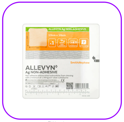Allevyn Ag Non Adhesive 10x10 cm (1 แผ่น)