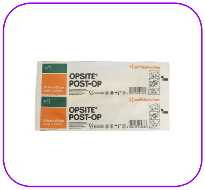 Opsite Post-OP 15.5x8.5 cm  แผ่นเทปใสปิดแผลกันน้ำพร้อมแผ่นซับ (1 แผ่น)