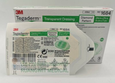 3M Tegaderm Diamond Film 6x7 cm แผ่นเทปใสปิดแผลกันน้ำ (1684) (1 แผ่น)