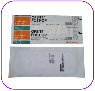 Opsite Post-OP 25x10 cm  แผ่นเทปใสปิดแผลกันน้ำพร้อมแผ่นซับ (1 แผ่น)