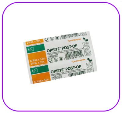 Opsite Post-OP 6.5x5 cm  แผ่นเทปใสปิดแผลกันน้ำพร้อมแผ่นซับ (1 แผ่น)