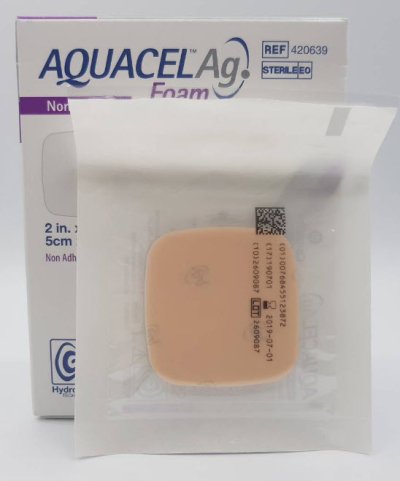 Aquacel Ag Foam Non Adhesive 5x5 cm [420639] (1 แผ่น)