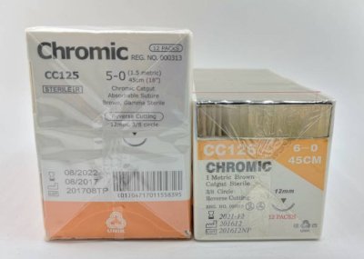 เข็มติดไหมละลาย Chromic Catgut