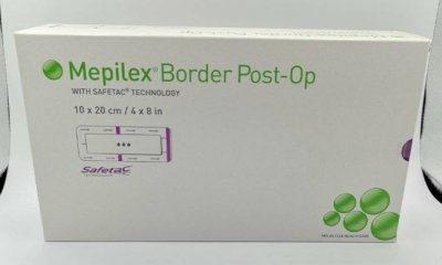 Mepilex Border Post-Op 10x20 cm (แผ่นซับ 5x15cm) (1 แผ่น)