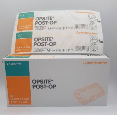 Opsite Post-OP 15.5x8.5 cm  แผ่นเทปใสปิดแผลกันน้ำพร้อมแผ่นซับ (1 แผ่น)