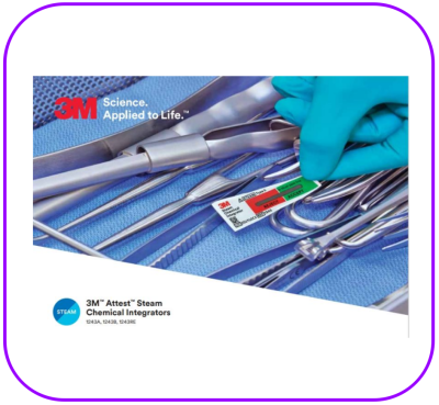 3M Attest Steam Chemical Integrators 1243A (ยกห่อ) แผ่นตรวจสอบการปราศจากเชื้อ