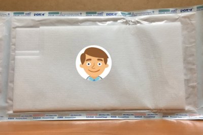 กระดาษ Non-Woven 60x60cm (รูเจาะ 10x10cm) Sterile ฆ่าเชื้อ