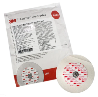 Red Dot Electrodes (2239) with Micropore Tape and Solid Gel
