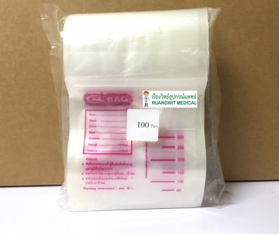 ถุงซิปบรรจุอาหารเหลว EZ 300 mL (100ใบ/แพ็ค)