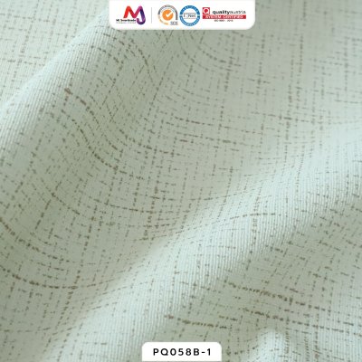 PQ058B หนังเทียม PVC ปั้มลายผ้าลินิน หน้ากว้าง 145±3 ซม. หนา 0.85 ซม.