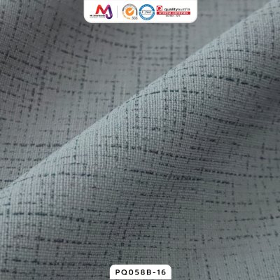 PQ058B หนังเทียม PVC ปั้มลายผ้าลินิน หน้ากว้าง 145±3 ซม. หนา 0.85 ซม.
