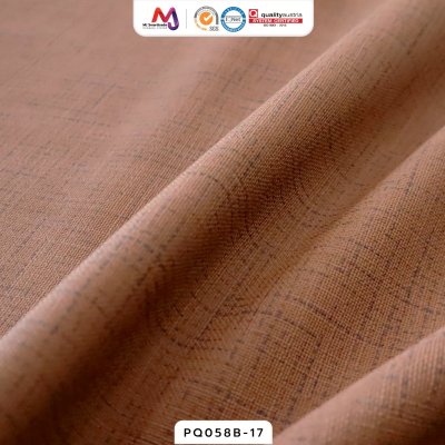 PQ058B หนังเทียม PVC ปั้มลายผ้าลินิน หน้ากว้าง 145±3 ซม. หนา 0.85 ซม.