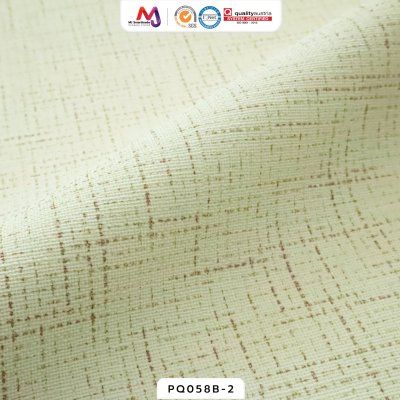 PQ058B หนังเทียม PVC ปั้มลายผ้าลินิน หน้ากว้าง 145±3 ซม. หนา 0.85 ซม.