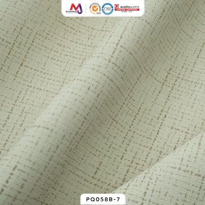 PQ058B หนังเทียม PVC ปั้มลายผ้าลินิน หน้ากว้าง 145±3 ซม. หนา 0.85 ซม.