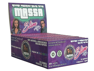 MASSA Slim +Tips - กระดาษมวนบุหรี่แบบไม่ฟอกสี (5 กล่อง - 160 แพ็ค) ส่งฟรี