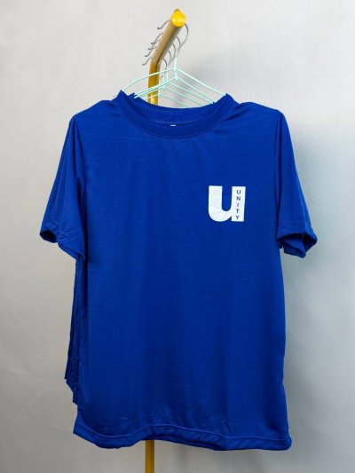 เสื้อคอกลมสีน้ำเงินไม่มีกระเป๋า (ฝ่ายผลิต)