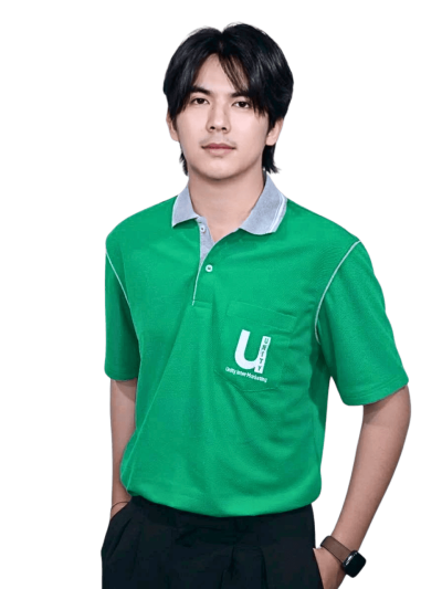 เสื้อโปโลสีเขียวปกเทา (ฝ่ายผลิต)