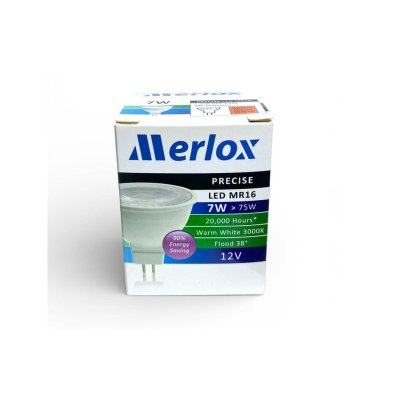 หลอดไฟ LED MR16 12V 5-7W 3000K GU5.3 MERLOX
