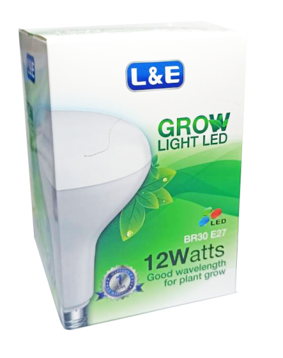 หลอดไฟปลูกพืช GLOW LIGHT PAR30 100-240VAC 12W E27 IP44 L&E