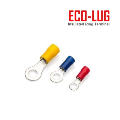 Insulated Ring Terminal หางปลากลมหุ้ม (100 ตัว) ECOLUG