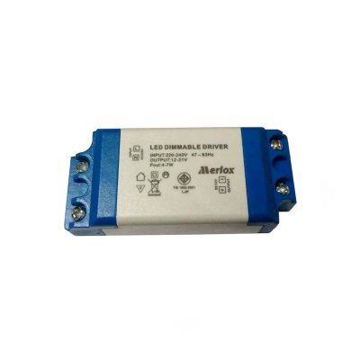 หม้อแปลงหรี่ไฟ LED DRIVER DIMMABLE 4-7W 12-21 Vdc MERLOX