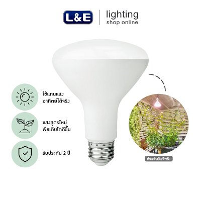 หลอดไฟปลูกพืช GLOW LIGHT PAR30 100-240VAC 12W E27 IP44 L&E